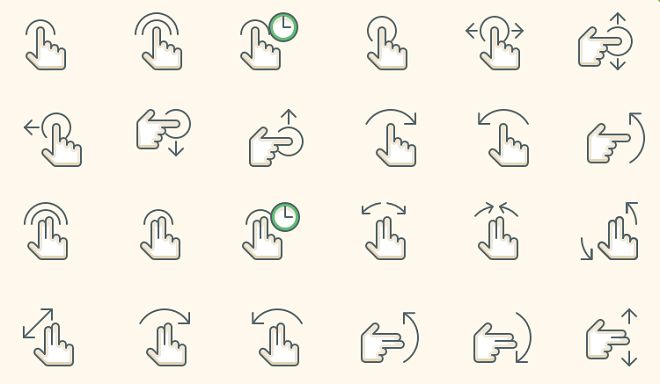 free gesture icon sets